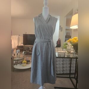 Elegant Gray Wrap Dress